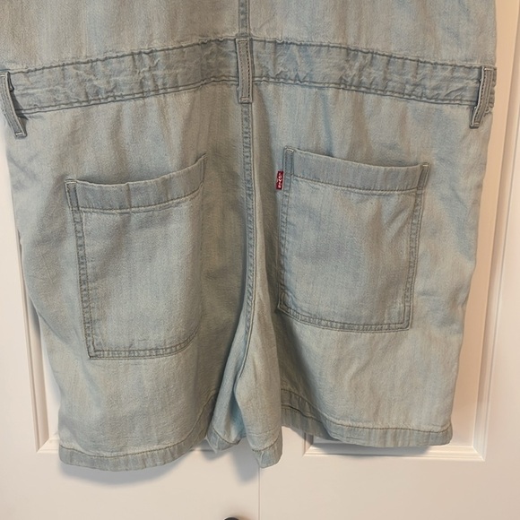Levi’s Heritage romper short sleeve Light Blue Denim Woman’s New size XL - Picture 8 of 9